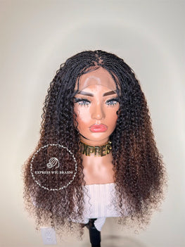 100% Human Hair Kinky Curly Micro Virgin Braid Wig - Miami 3 - Express Wig Braids