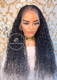 100% Human Hair Knotless Micro Curly Virgin Braid Wig - New York