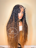 3 Tone Ombre Human Hair Bohemian Knotless Braids-Harley Boho