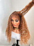 Human Hair Honey Blonde Bohemian Knotless Braids-Tina 2