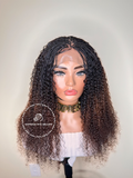 100% Human Hair Kinky Curly Micro Virgin Braid Wig Full Lace- Miami