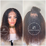 100% Human Hair Kinky Curly Micro Virgin Braid Wig - Miami 3