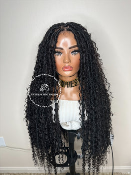 Human Hair Bohemian Butterfly Faux Locs Wig - Indiaa 1