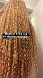 Boho Human Hair Honey Blonde Bohemian Knotless Braids-Tina - Express Wig Braids