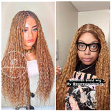 Boho Human Hair Honey Blonde Bohemian Knotless Braids-Tina - Express Wig Braids