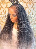 100% Human Hair Knotless Micro Curly Virgin Braid Wig - New York - Express Wig Braids