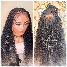 100% Human Hair Knotless Micro Curly Virgin Braid Wig - New York - Express Wig Braids