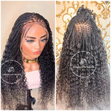 100% Human Hair Knotless Micro Curly Virgin Braid Wig - New York - Express Wig Braids