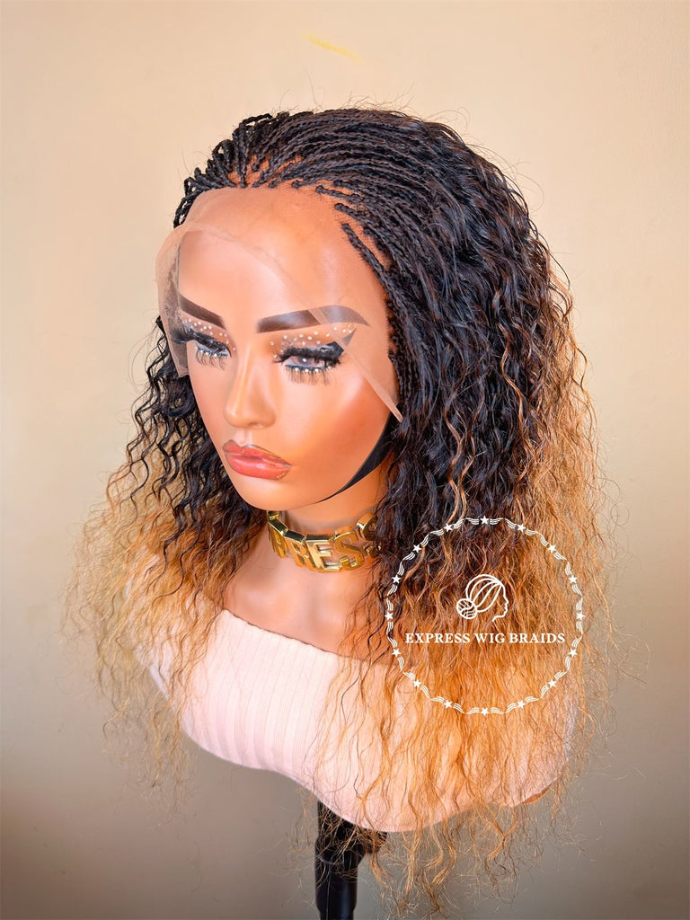 100% Human Hair Wet & Wavy Micro Virgin Braid Wig - Indiana 2 - Express Wig Braids