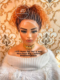 100% Virgin Human Hair Wet & Wavy Micro Braid Wig - Indiana - Express Wig Braids