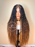 3 Tone Ombre Human Hair Bohemian Knotless Braids-Harley Boho - Express Wig Braids