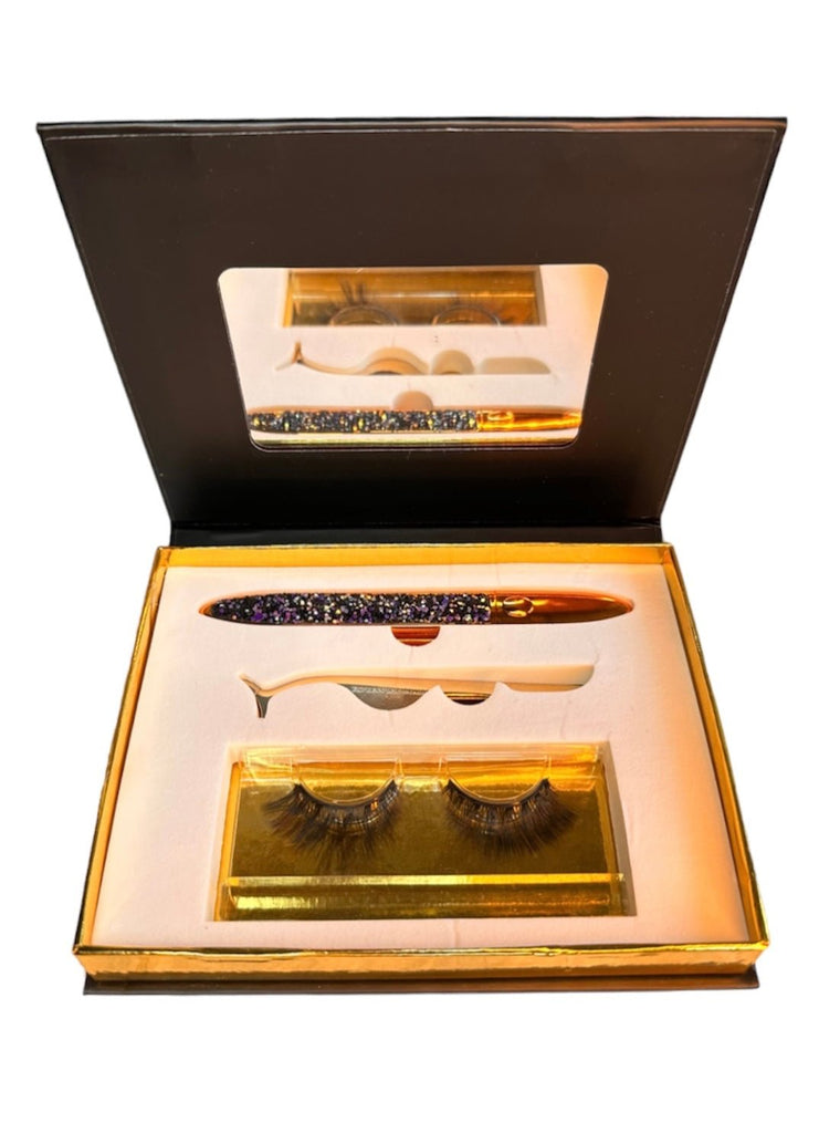 3D Magnetic Eyelashes, Magnetic Eyeliner, Tweezer & Mirror Set - Express Wig Braids