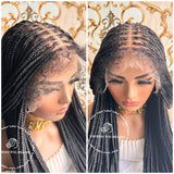 4C HD Natural Kinky Curly Edges HD Full Lace Knotless Braids-Deja