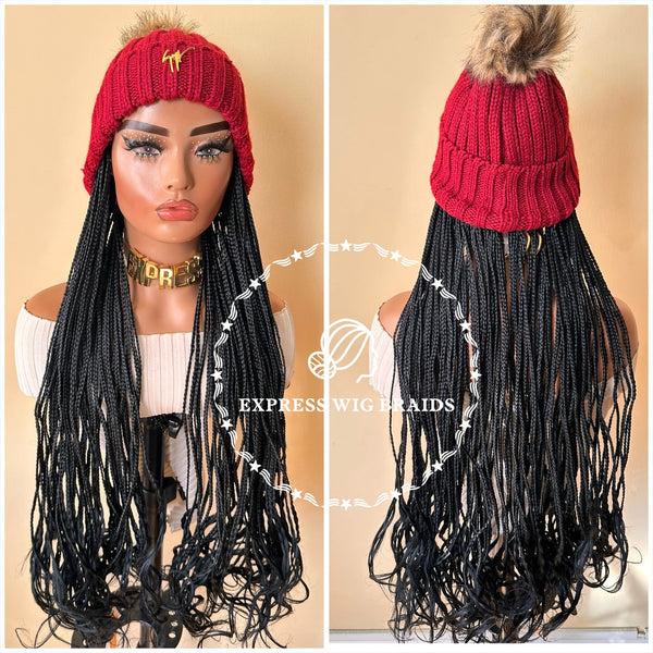 Express Wig Braids: Medium Box Braids Wig With Front Lace