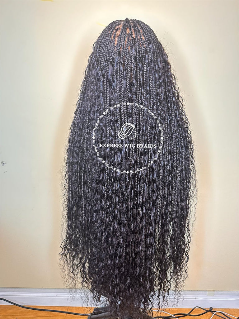 Boho Human Hair 4B/4C Curly Edges HD Bohemian Knotless Braids-Cerina - Express Wig Braids