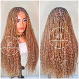 Boho Human Hair Honey Blonde Bohemian Knotless Braids-Tina - Express Wig Braids