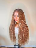Boho Human Hair Honey Blonde Bohemian Knotless Braids-Tina - Express Wig Braids