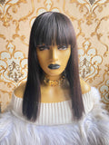 Bone Straight-Bangs Virgin Hair - Express Wig Braids