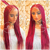 Burgundy Knotless Braids Wig - Amy