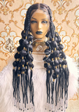 Large Knotless Braids With Jumbo Puffs Beads