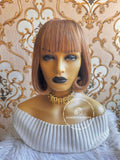 Virgin Human Hair Bob Wig With Bangs-1