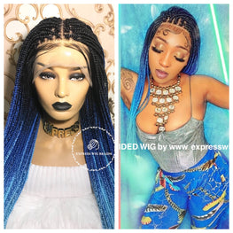Knotless Braids Ombré 3 Tone-Briana Full Lace 3 - Express Wig Braids
