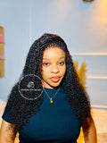 100% Human Hair Kinky Curly Micro Virgin Braid Wig Full Lace- Miami