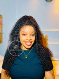 100% Human Hair Kinky Curly Micro Virgin Braid Wig Full Lace- Miami