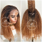 100% Human Hair Kinky Curly Micro Braid Wig - Miami