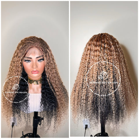 100% Human Hair Kinky Curly Micro Braid Wig - Miami 4 - Express Wig Braids