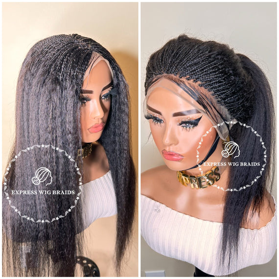 Full Lace Braided Wigs Human Hair Bohemian Human Hair Braid Wig