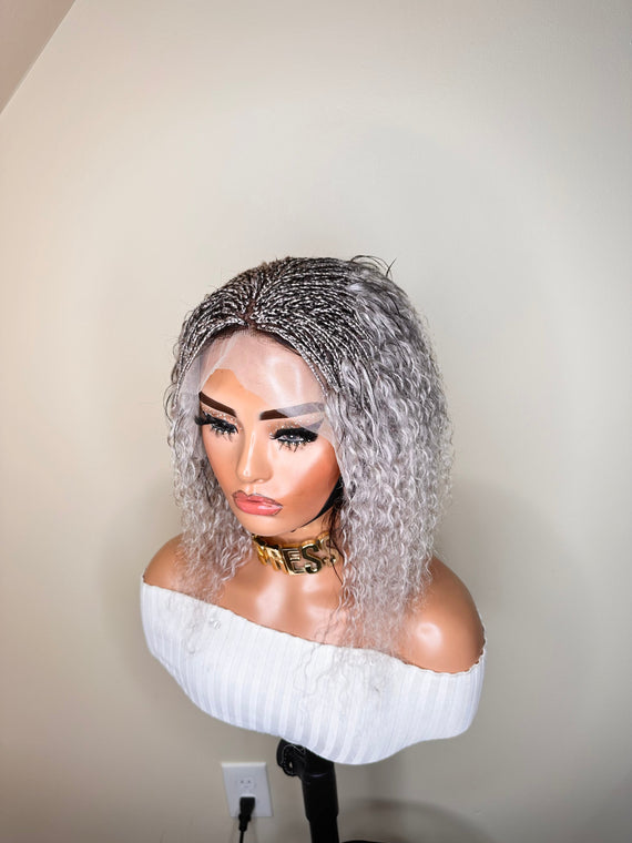 100% Human Hair Wet & Wavy Micro Braid Wig - Indiana Frontal 2 - Express Wig Braids