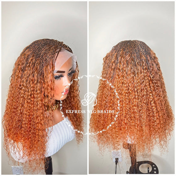 100% Human Hair Wet & Wavy Micro Braid Wig - Indiana Frontal - Express Wig Braids