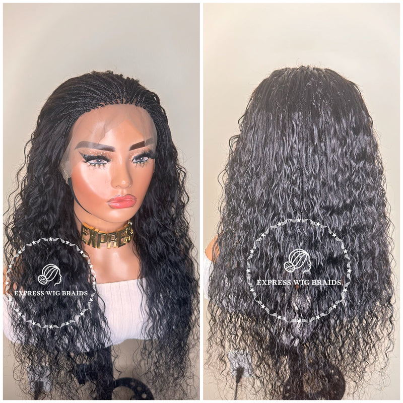 100% Human Hair Wet & Wavy Micro Virgin Braid Wig - Indiana - Express Wig Braids