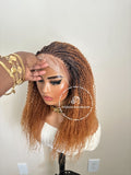 100% Human Hair Kinky Curly Micro Braid Wig - Miami