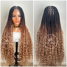 Knotless Ombré 3 Tone Goddess Braids - April 3