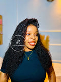 100% Human Hair Kinky Curly Micro Virgin Braid Wig Full Lace- Miami