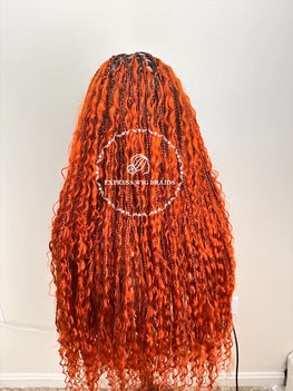 Human Hair Color 350 Bohemian Knotless Braids-Tina 4