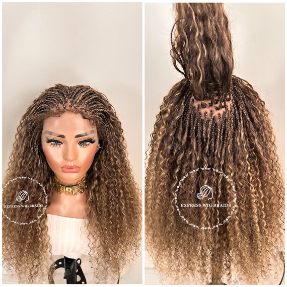 100% Human Hair Wet & Wavy Micro Virgin Braid Wig - Indiana 8