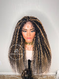 100% Human Hair Kinky Curly Micro Virgin Braid Wig - Miami 5