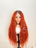 Human Hair Color 350 Bohemian Knotless Braids-Tina 4