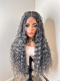 Salt and Pepper Bohemian Knotless Braid Wig-Beyoncé Sasha