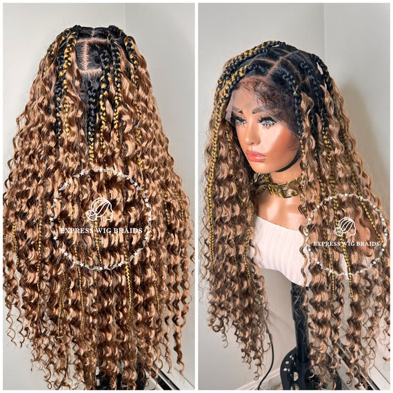 Full Lace Big Bohemian Knotless Braids Goddess 27 - Rihanna