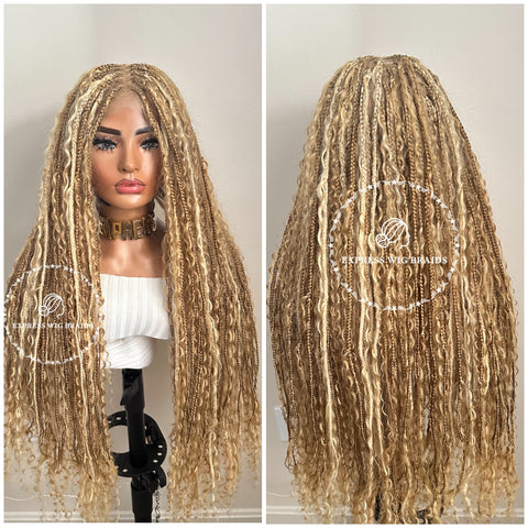 Human Hair Bohemian Knotless Braids-Tina 7