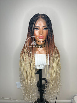 Knotless Ombré 3 Tone Goddess Braids - April
