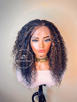 100% Human Hair Wet & Wavy Micro Virgin Braid Wig - Indiana 3