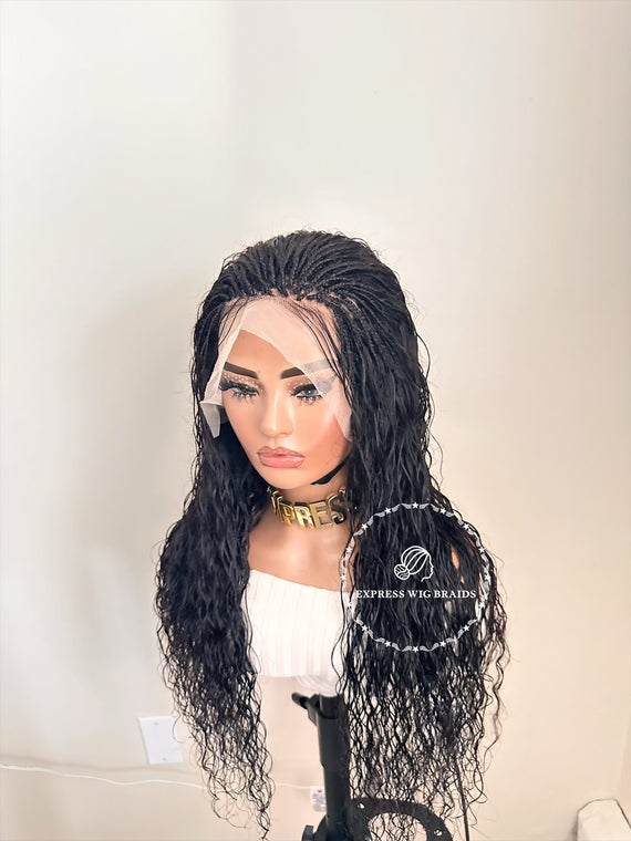 Human Hair Micro Braid Lace Frontal Wig - Kyri