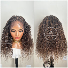 100% Human Hair Wet & Wavy Micro Braid Wig - Indiana 2