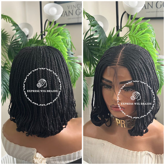 Hundred Braid Express Wig Braids: Medium Box Braids Wig With Front Lace - Express Wig ...