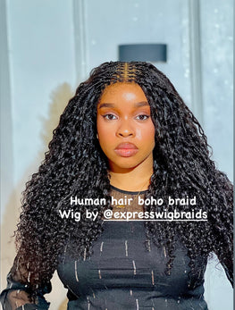 Human Hair Bohemian Braid Wig - Sherice